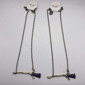 2x Witch Broom Pendant Harry Potter Broomstick Vintage Style Necklace Women